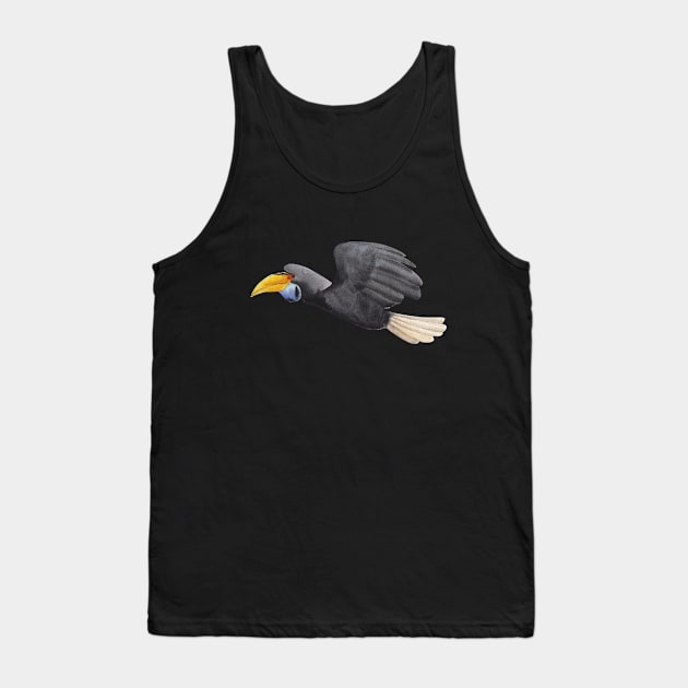 hornbill, southern ground hornbill, bird, yellow billed hornbill, graphic nature, birds, wildlife, nature Tank Top by bansalriya